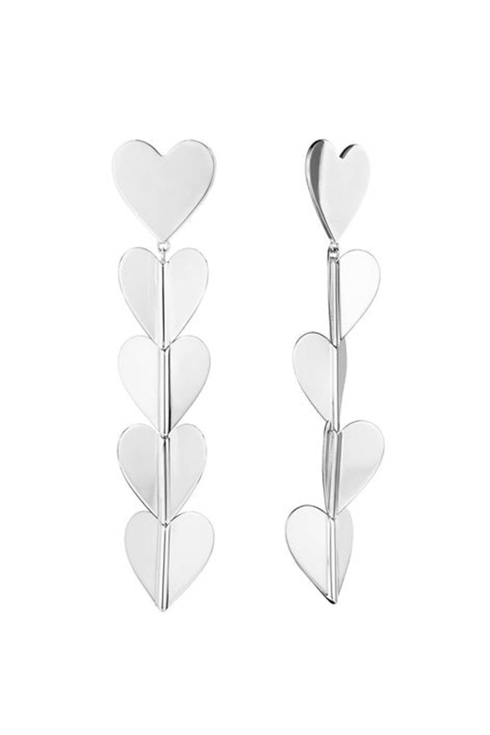 CADAR-Large Wings Of Love Drop Earrings-WHITE GOLD