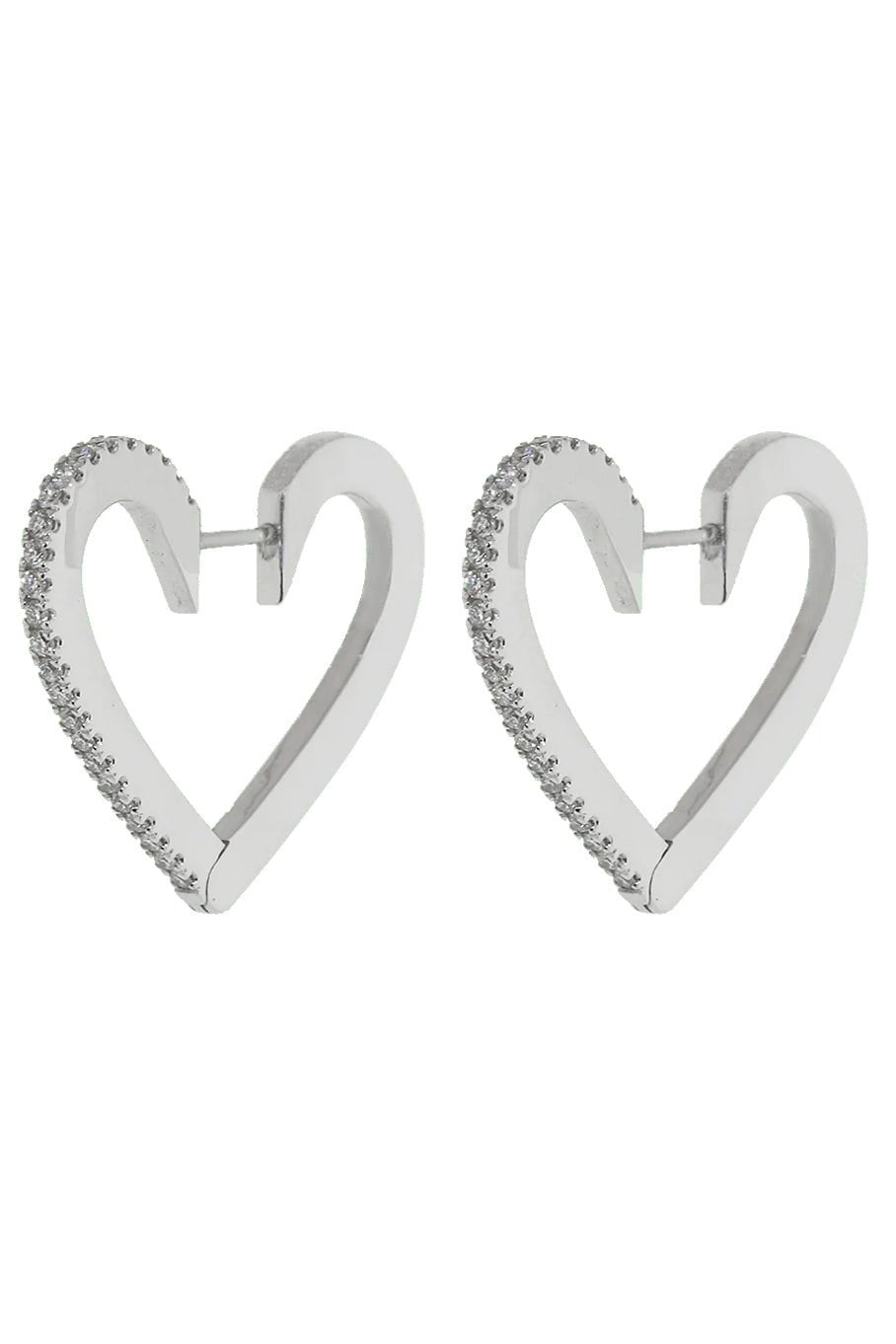 CADAR-Medium Endless Heart Hoops-WHITE GOLD