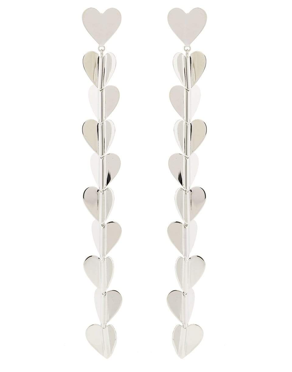CADAR-Medium Hearts Drop Earrings-WHITE GOLD