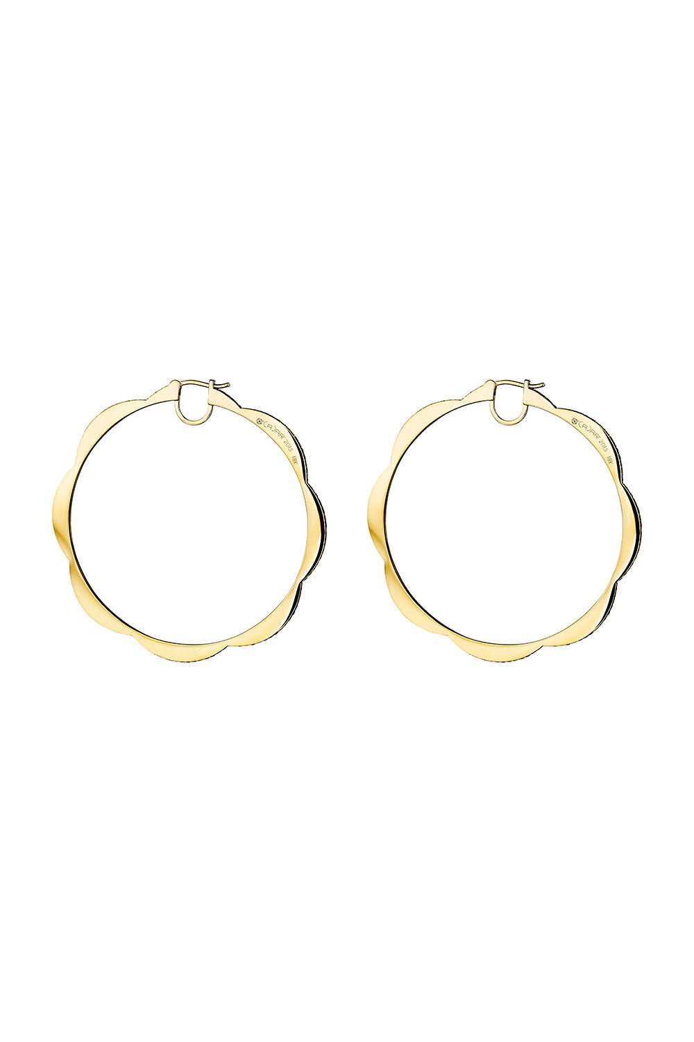 CADAR-Diamond Jumbo Triplet Hoop Earrings-YELLOW GOLD