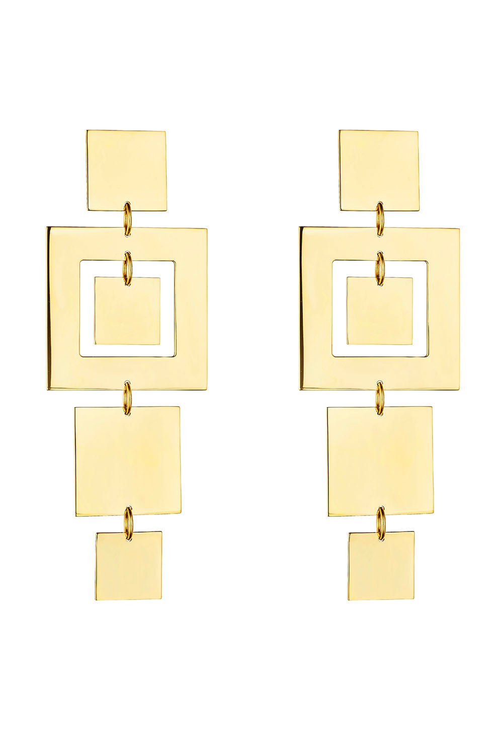 CADAR-Foundation Square Earrings-YELLOW GOLD