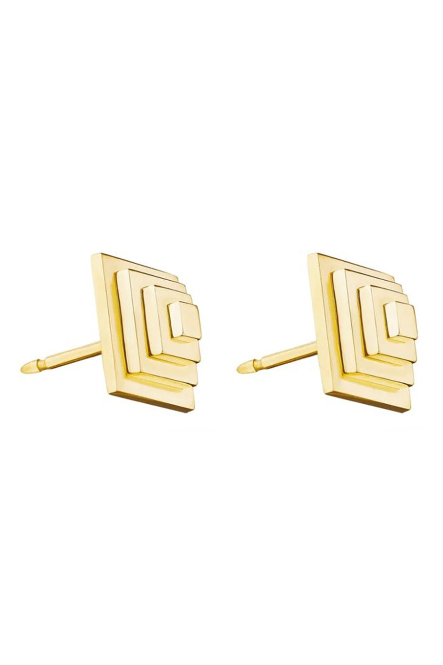 CADAR-Foundation Stud Earrings-YELLOW GOLD