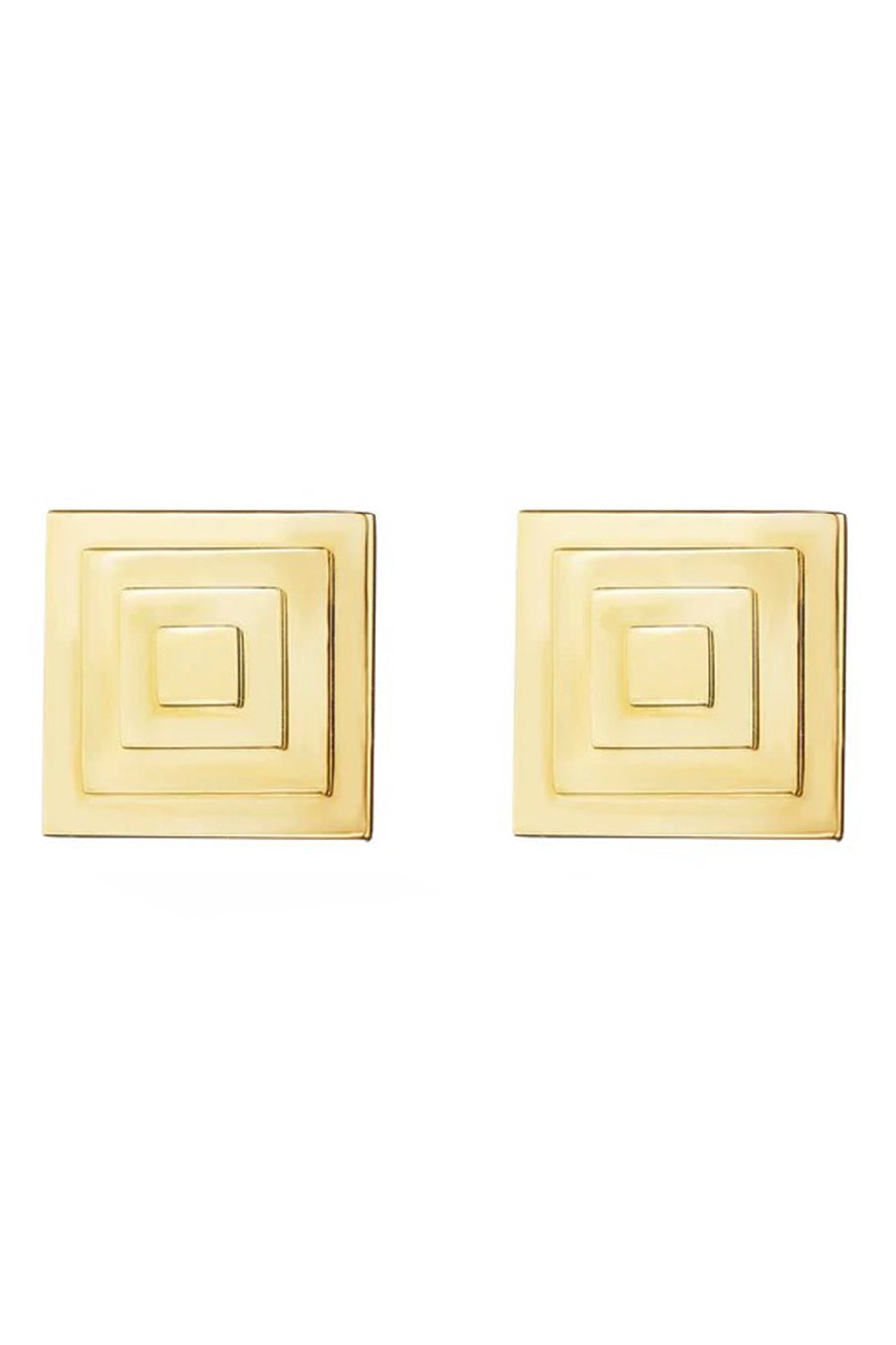 CADAR-Foundation Stud Earrings-YELLOW GOLD