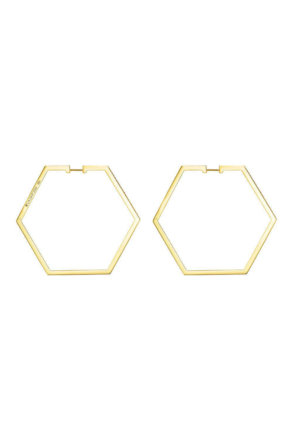 CADAR-Large B Home Hoop Earrings-YELLOW GOLD