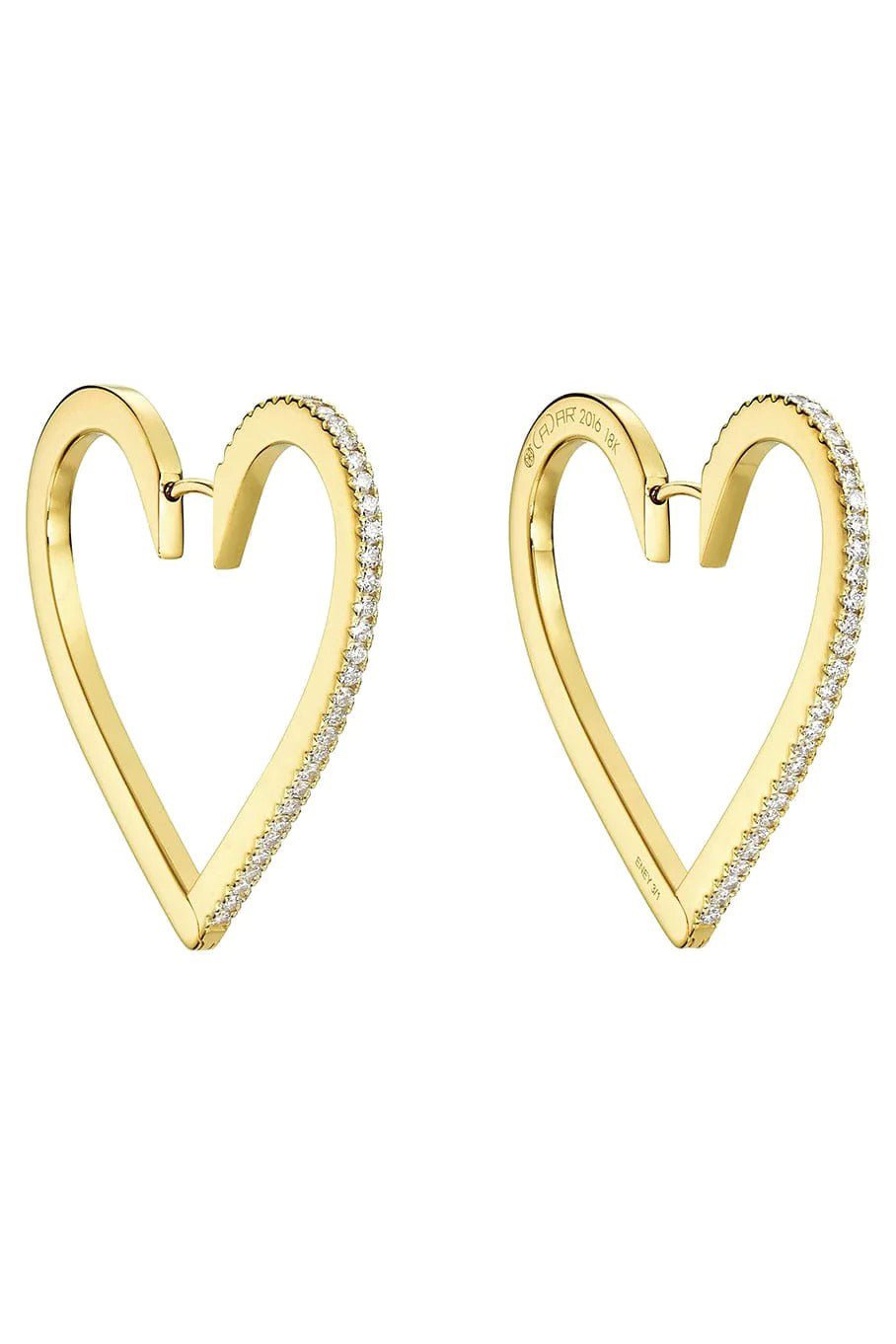 CADAR-Large Endless Heart Hoops-YELLOW GOLD