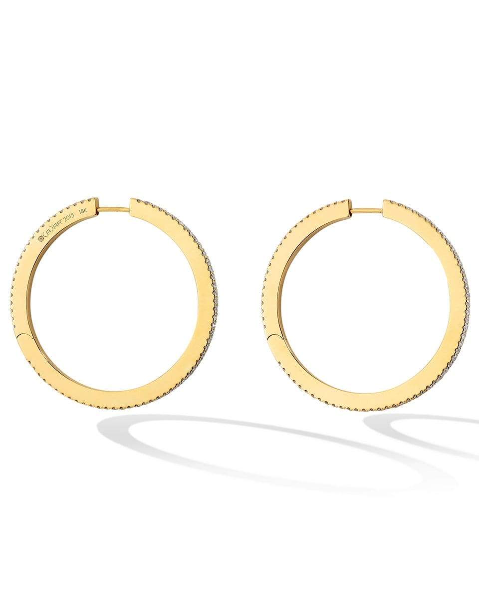 CADAR-Large White Diamond Solo Hoops-YELLOW GOLD