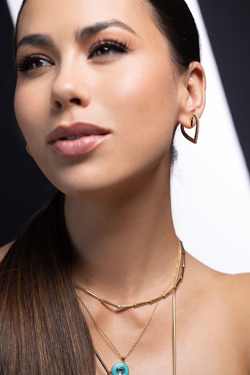 CADAR-Medium Endless Heart Hoops-YELLOW GOLD