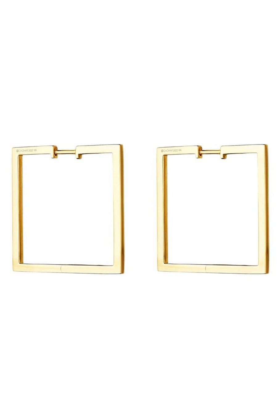CADAR-Medium Foundation Square Hoop Earrings-YELLOW GOLD