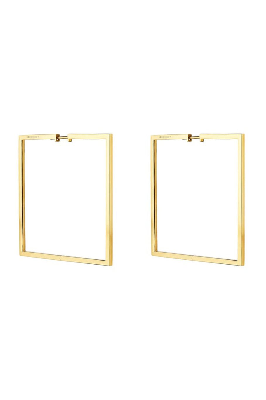 CADAR-Medium Foundation Square Hoops-YELLOW GOLD
