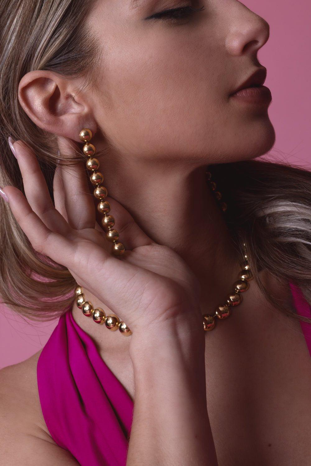 CADAR-Medium Psyche Drop Earrings-YELLOW GOLD
