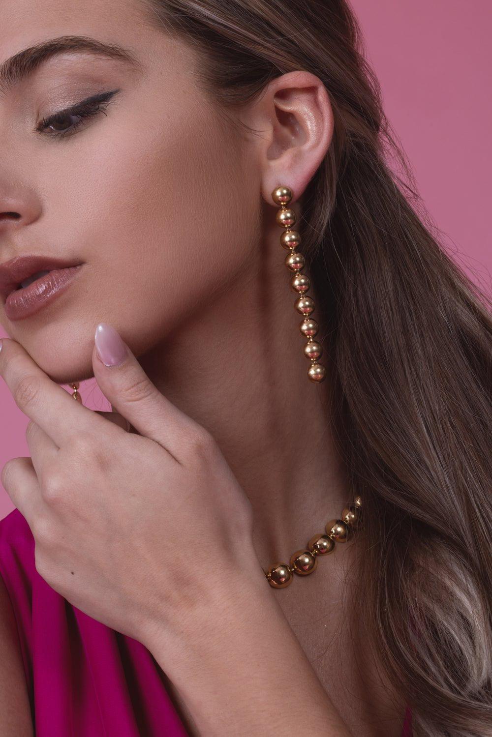 CADAR-Medium Psyche Drop Earrings-YELLOW GOLD