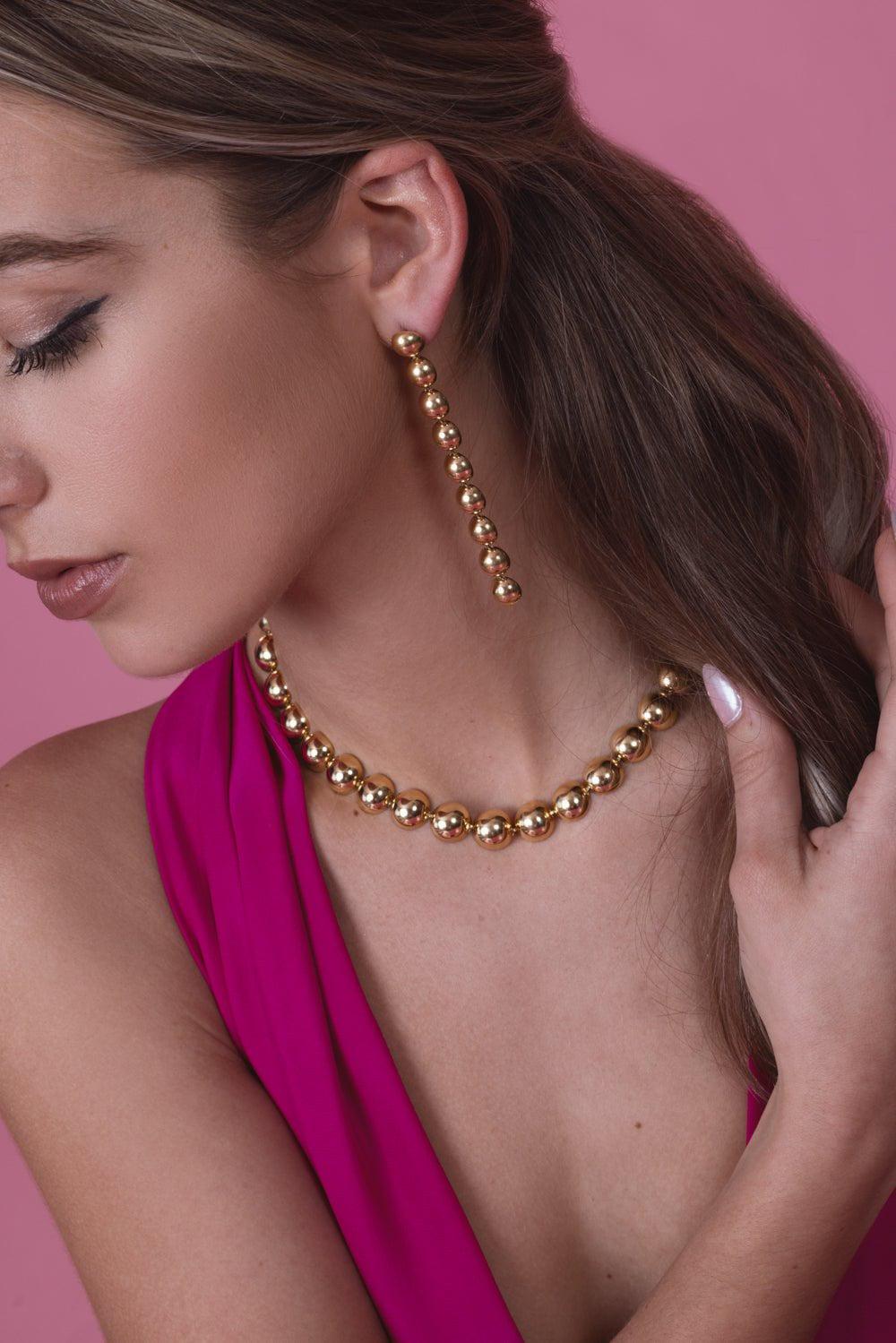 CADAR-Medium Psyche Drop Earrings-YELLOW GOLD