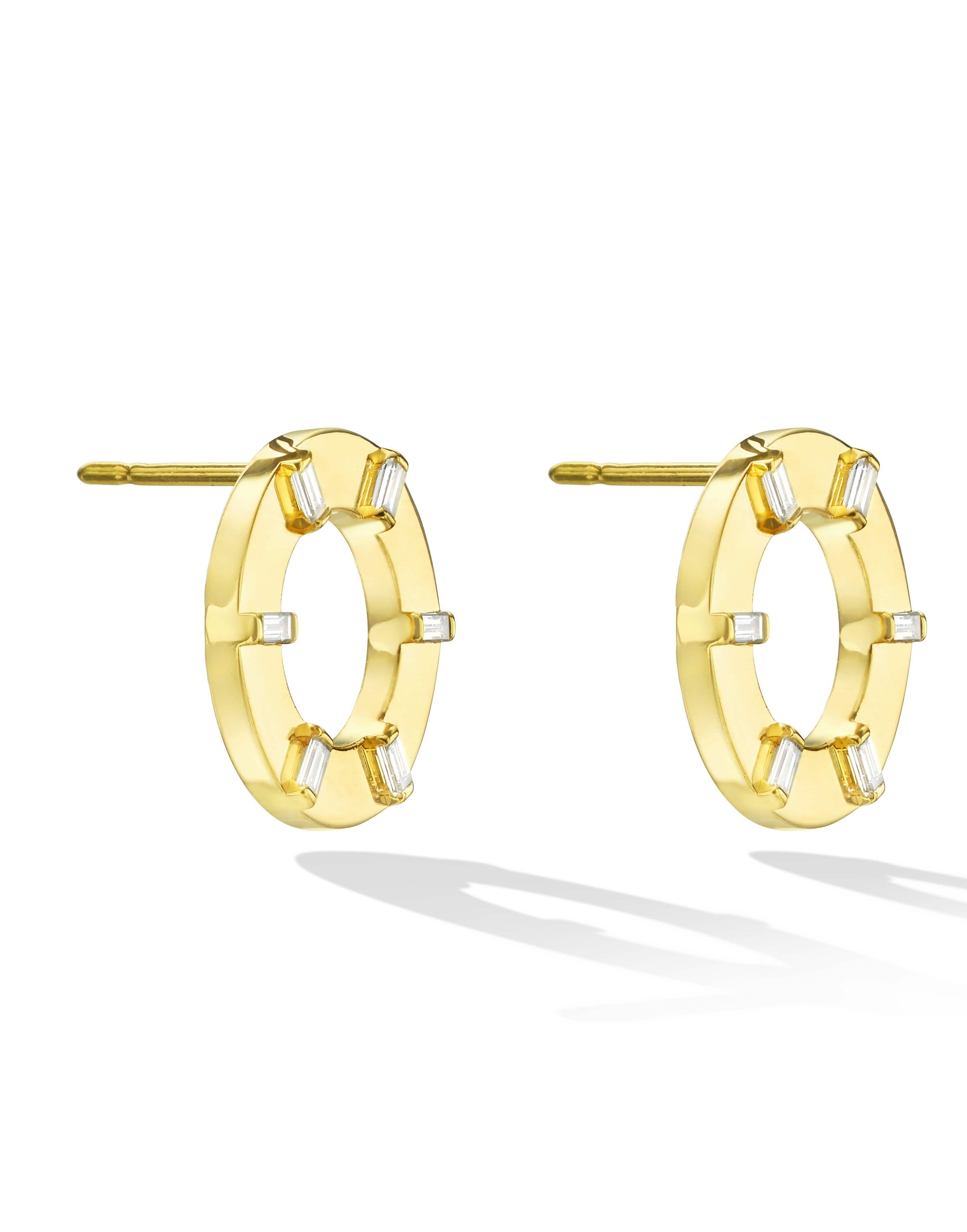 CADAR-Prime Unity Diamond Earrings-YELLOW GOLD