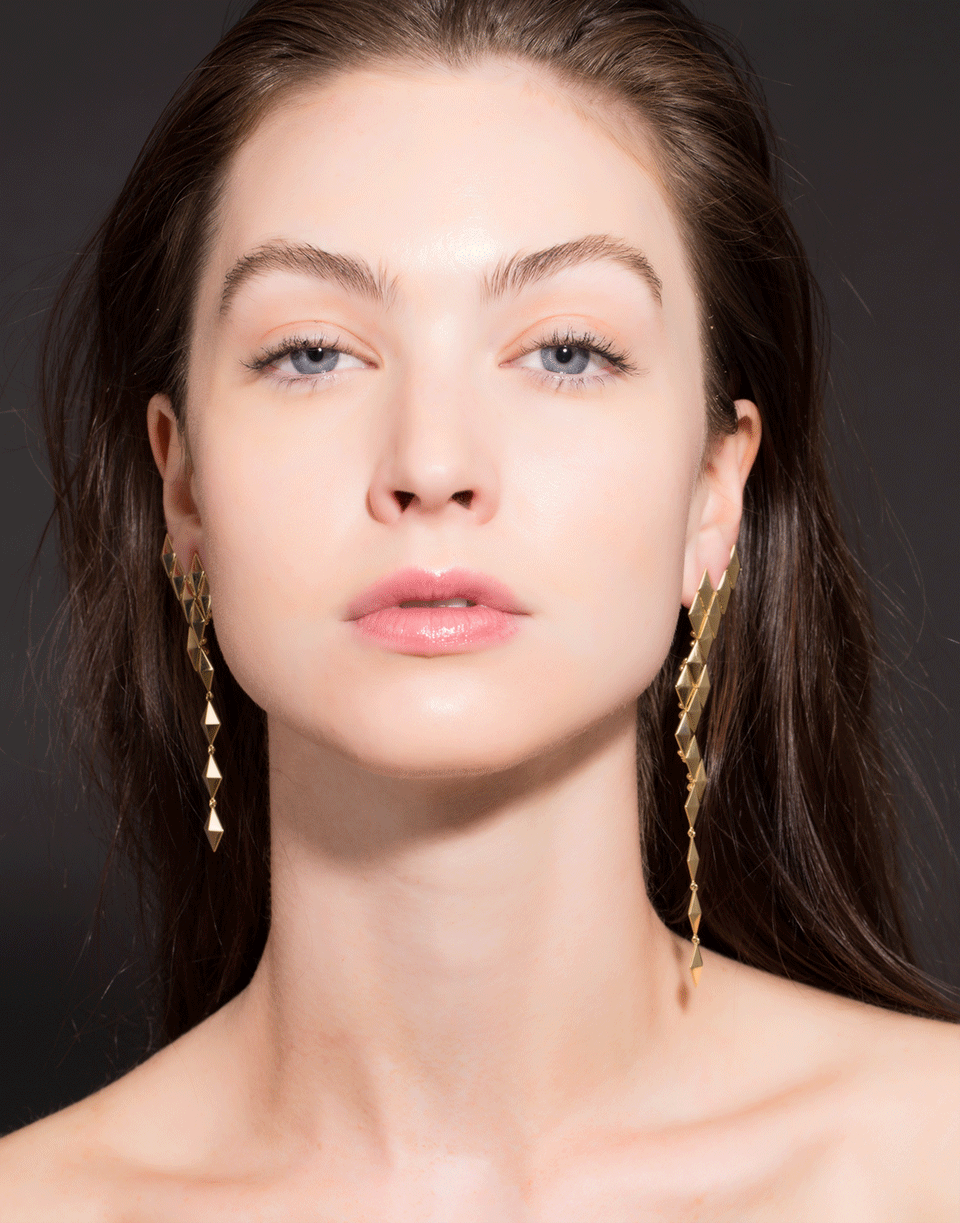 CADAR-Python Asymmetrical Drop Earrings-YELLOW GOLD