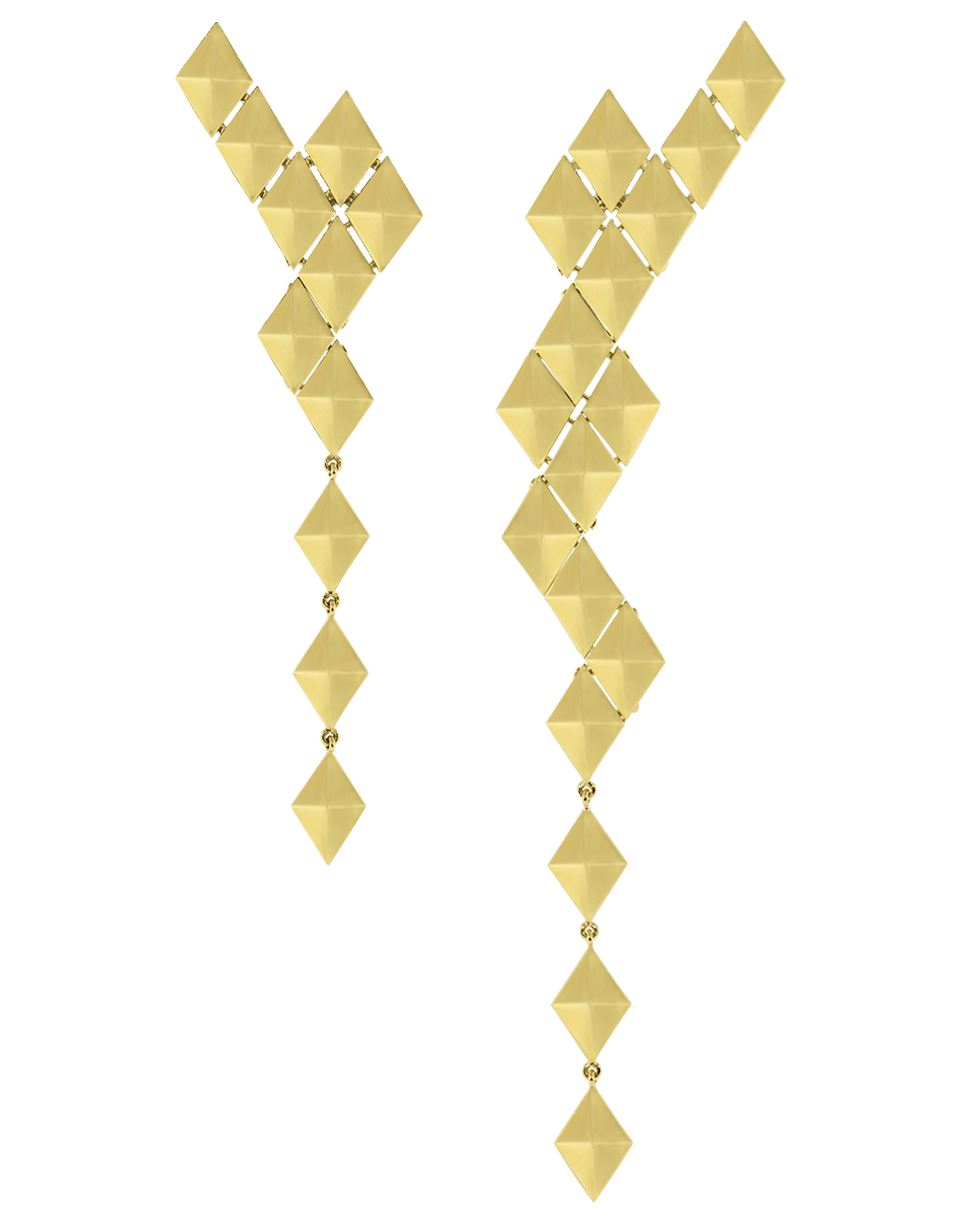 CADAR-Python Asymmetrical Drop Earrings-YELLOW GOLD