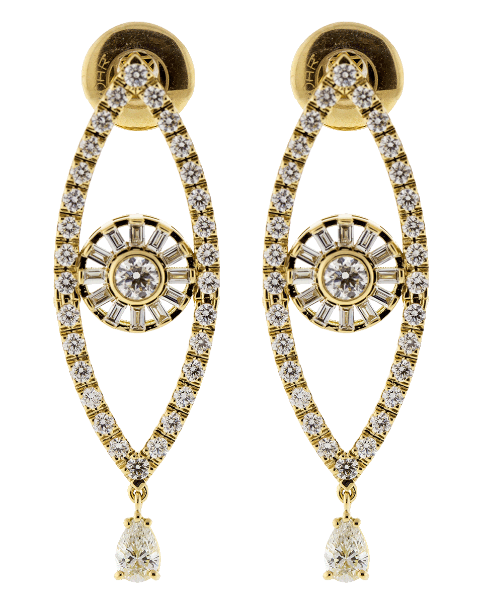 CADAR-Reflection Diamond Earrings-YELLOW GOLD
