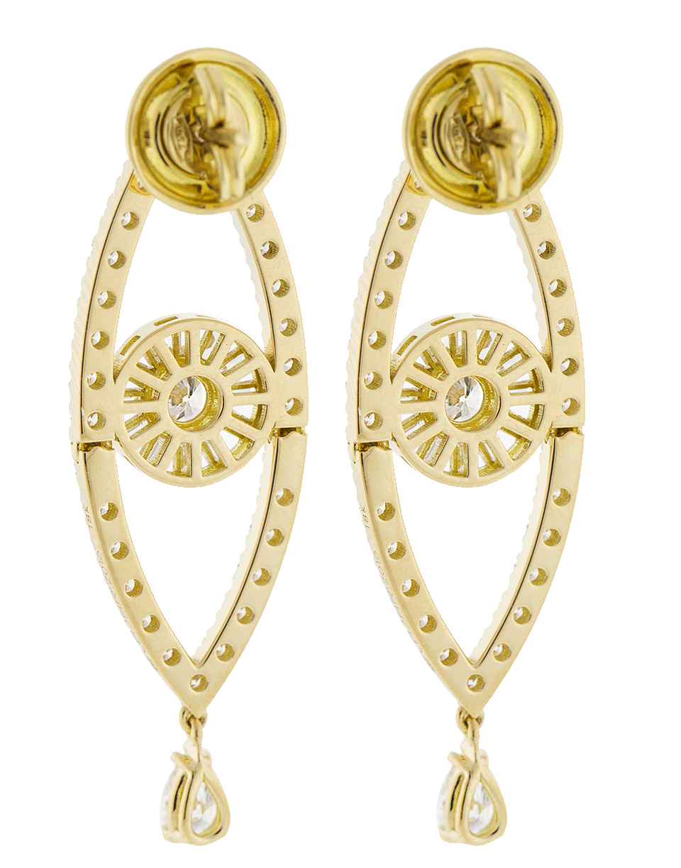 CADAR-Reflection Diamond Earrings-YELLOW GOLD