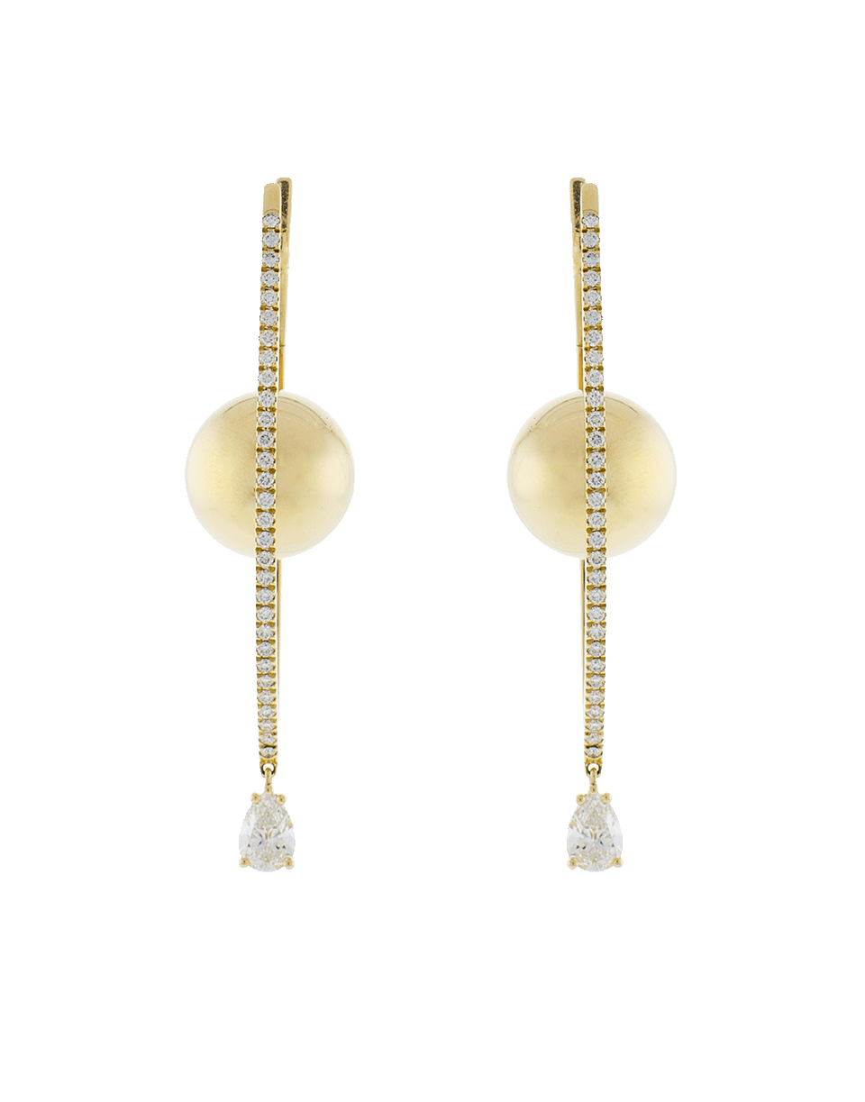 CADAR-Reflection Large Drop Earrings-YELLOW GOLD