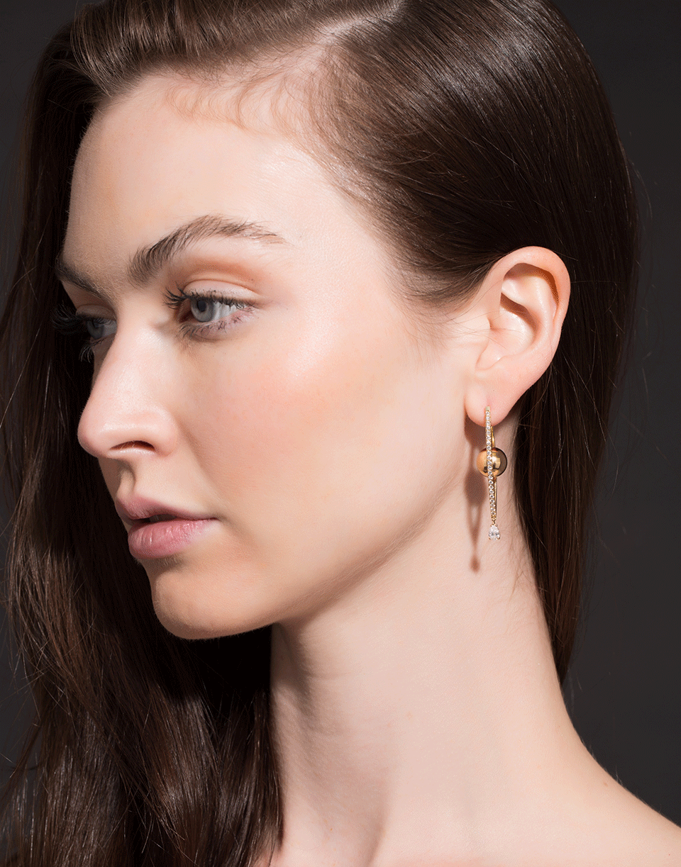 CADAR-Reflection Medium Drop Earrings-YELLOW GOLD