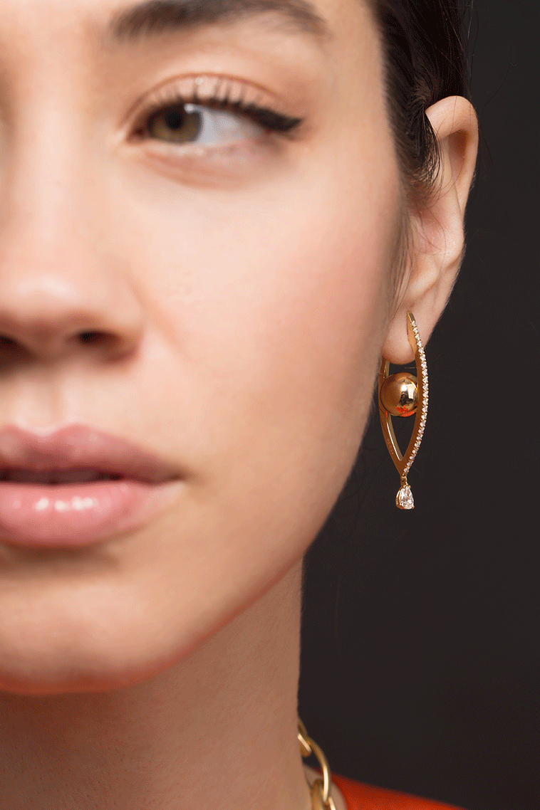 CADAR-Reflections Hoop Earrings-YELLOW GOLD