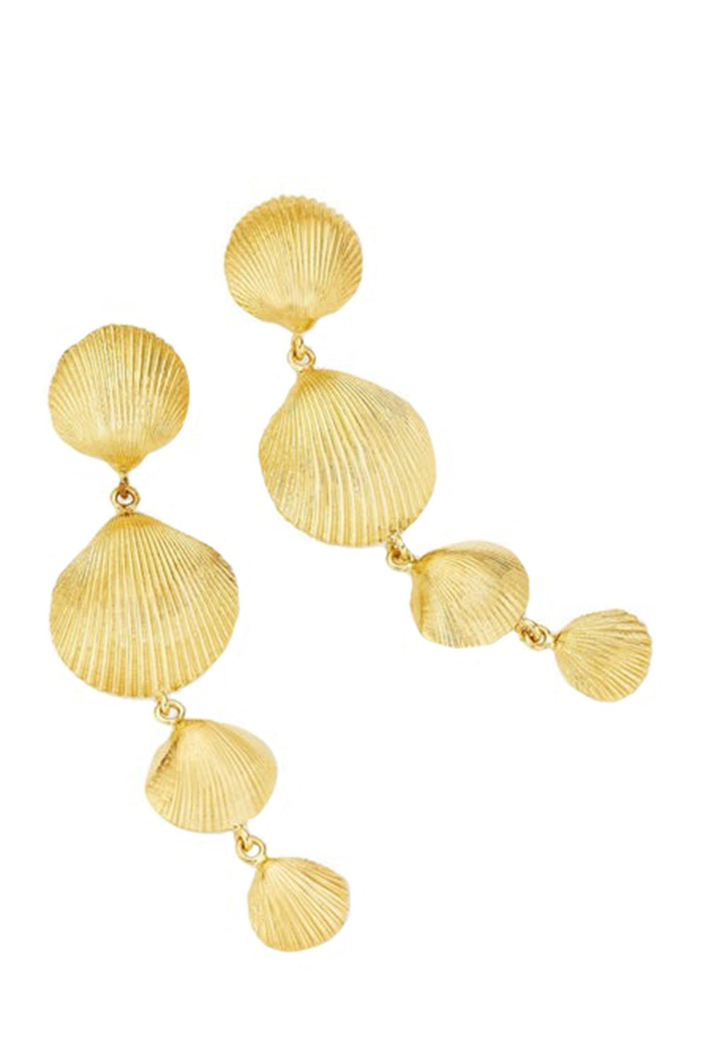 CADAR-Shell Drop Earrings-YELLOW GOLD