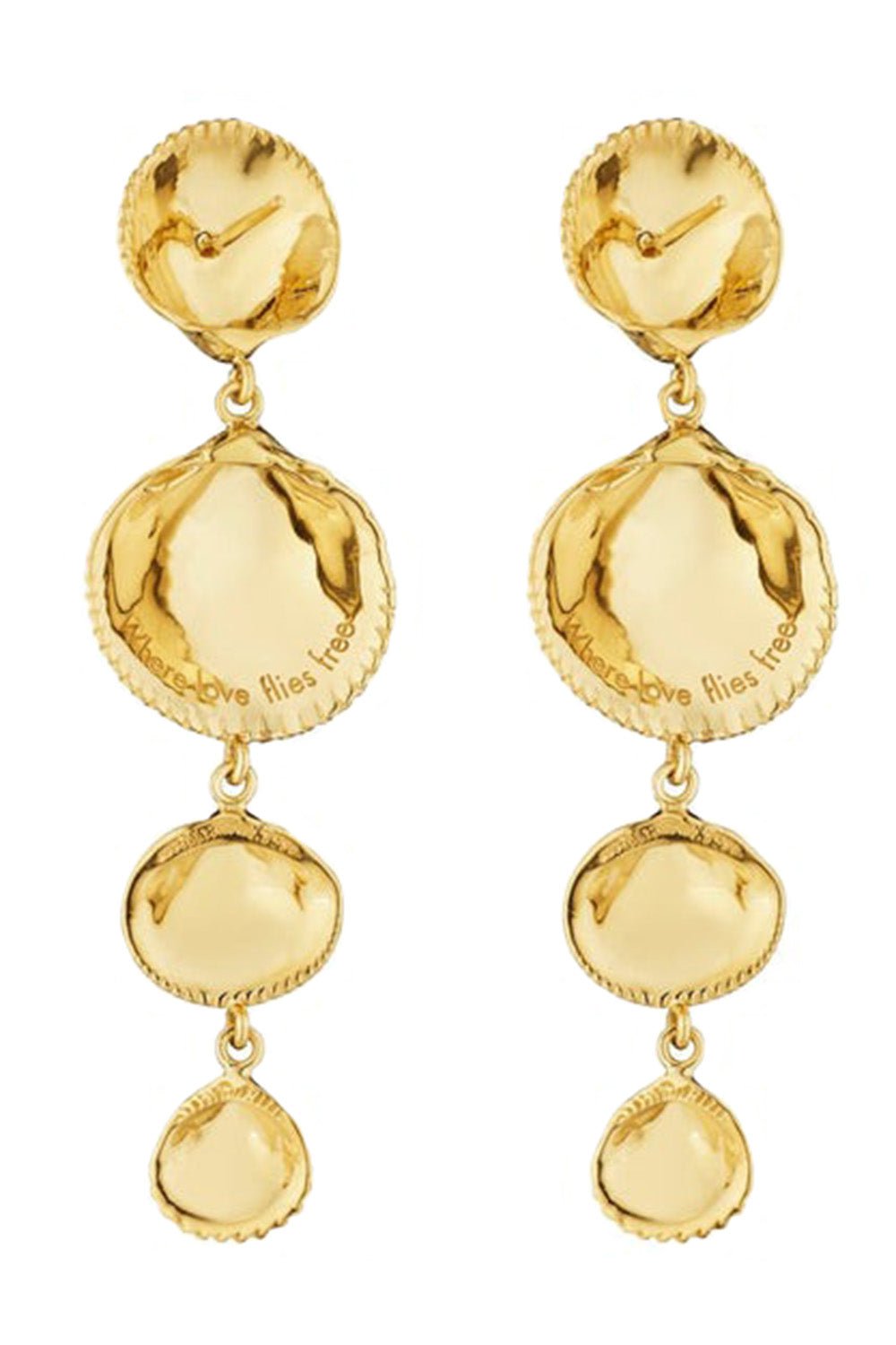 CADAR-Shell Drop Earrings-YELLOW GOLD