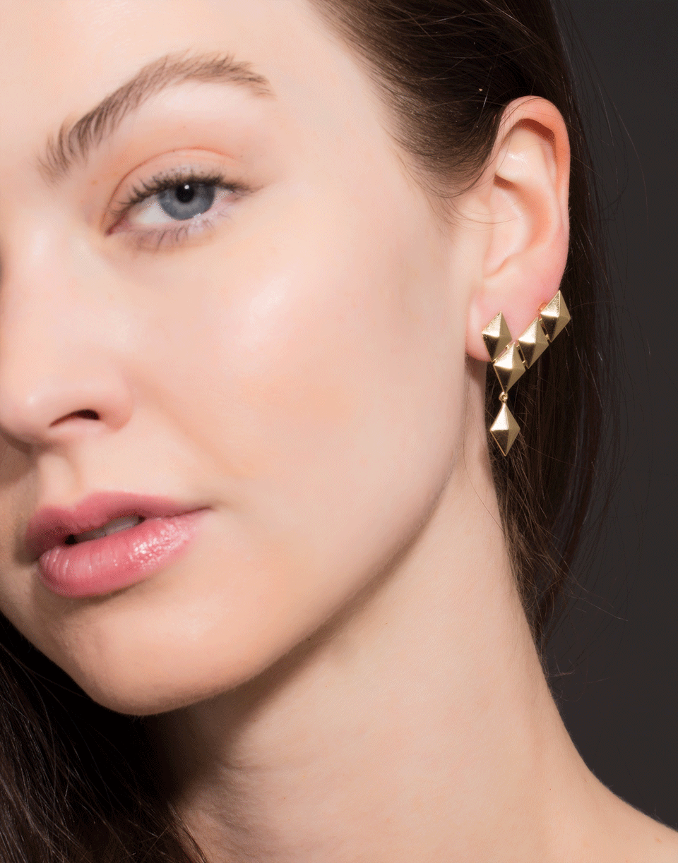 CADAR-Small Python Earring Climbers-YELLOW GOLD