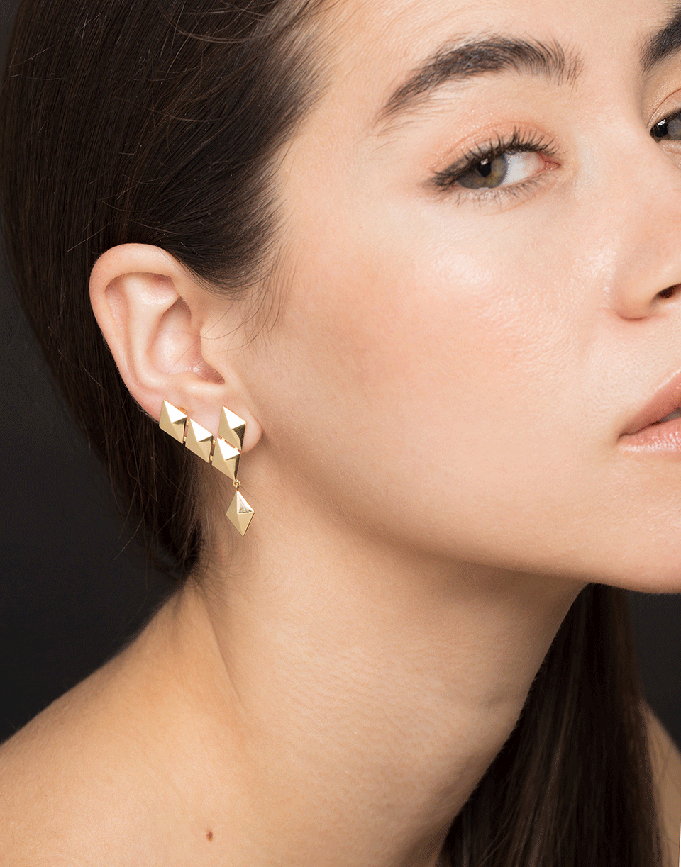 CADAR-Small Python Earring Climbers-YELLOW GOLD