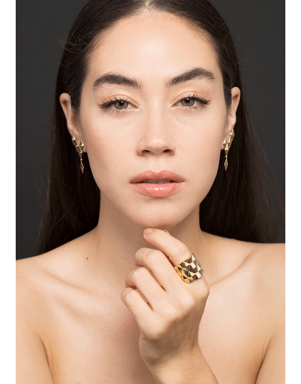 CADAR-Small Python Earring Climbers-YELLOW GOLD