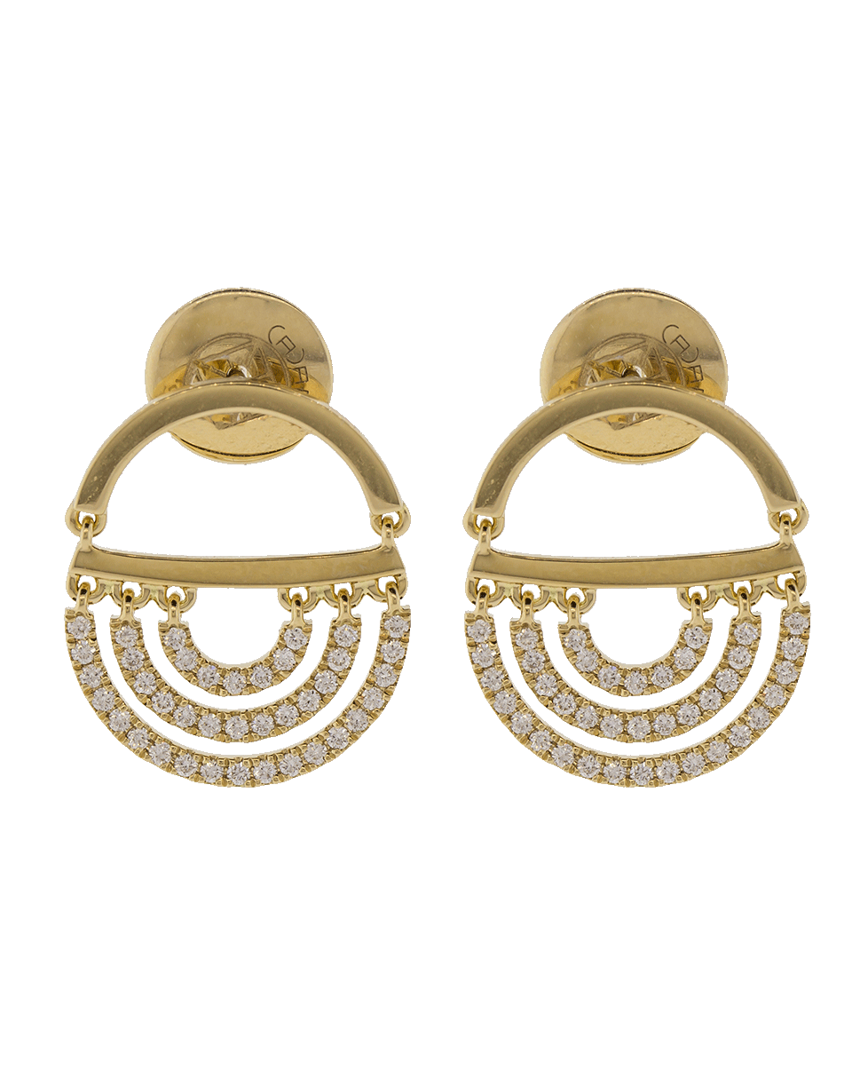 CADAR-Twin Drop Earrings-YELLOW GOLD