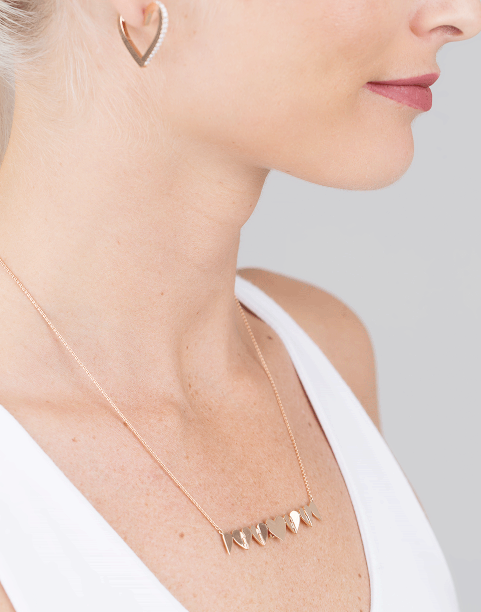 CADAR-Endless 5 Fold Heart Necklace-ROSE GOLD