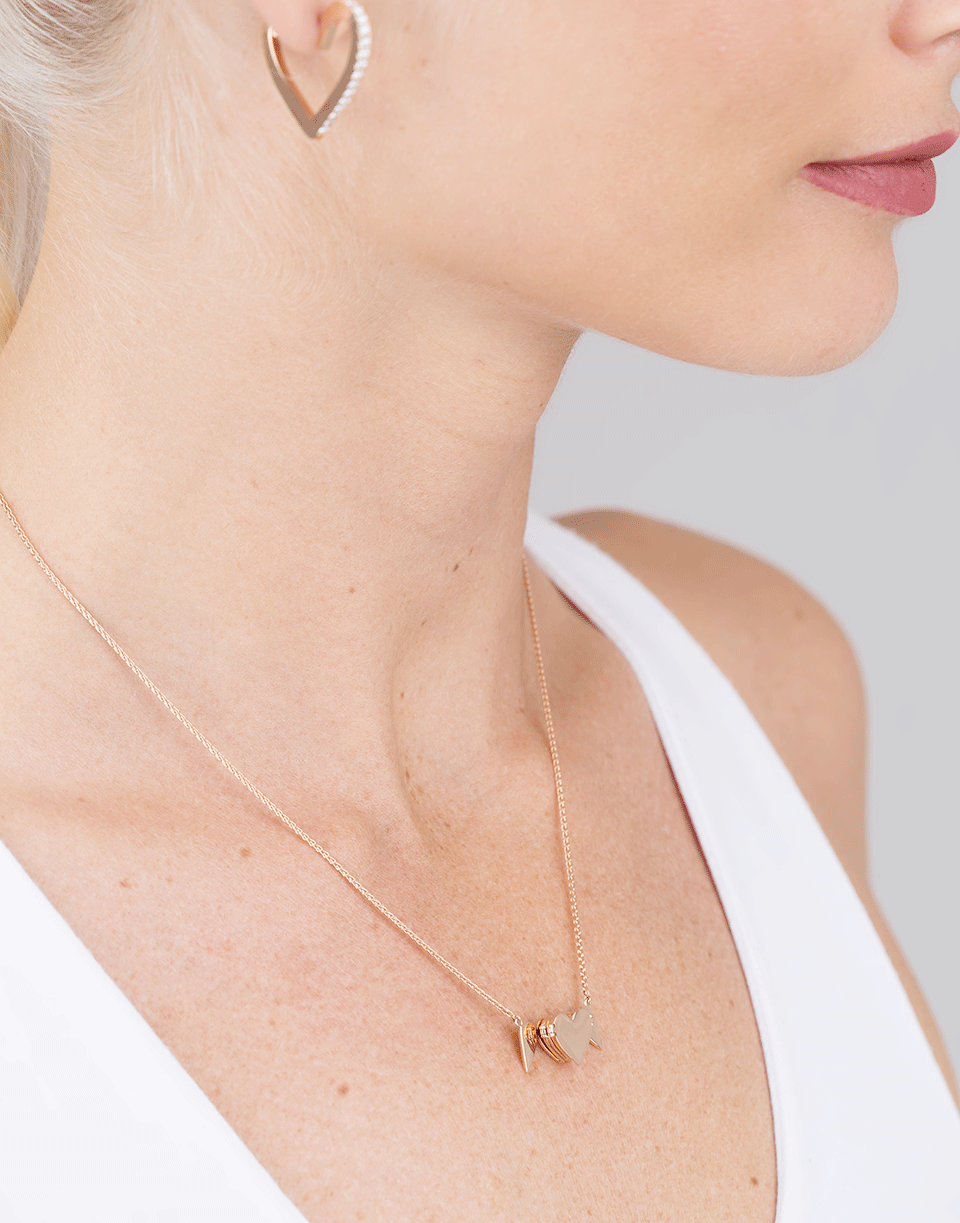 CADAR-Endless 5 Fold Heart Necklace-ROSE GOLD