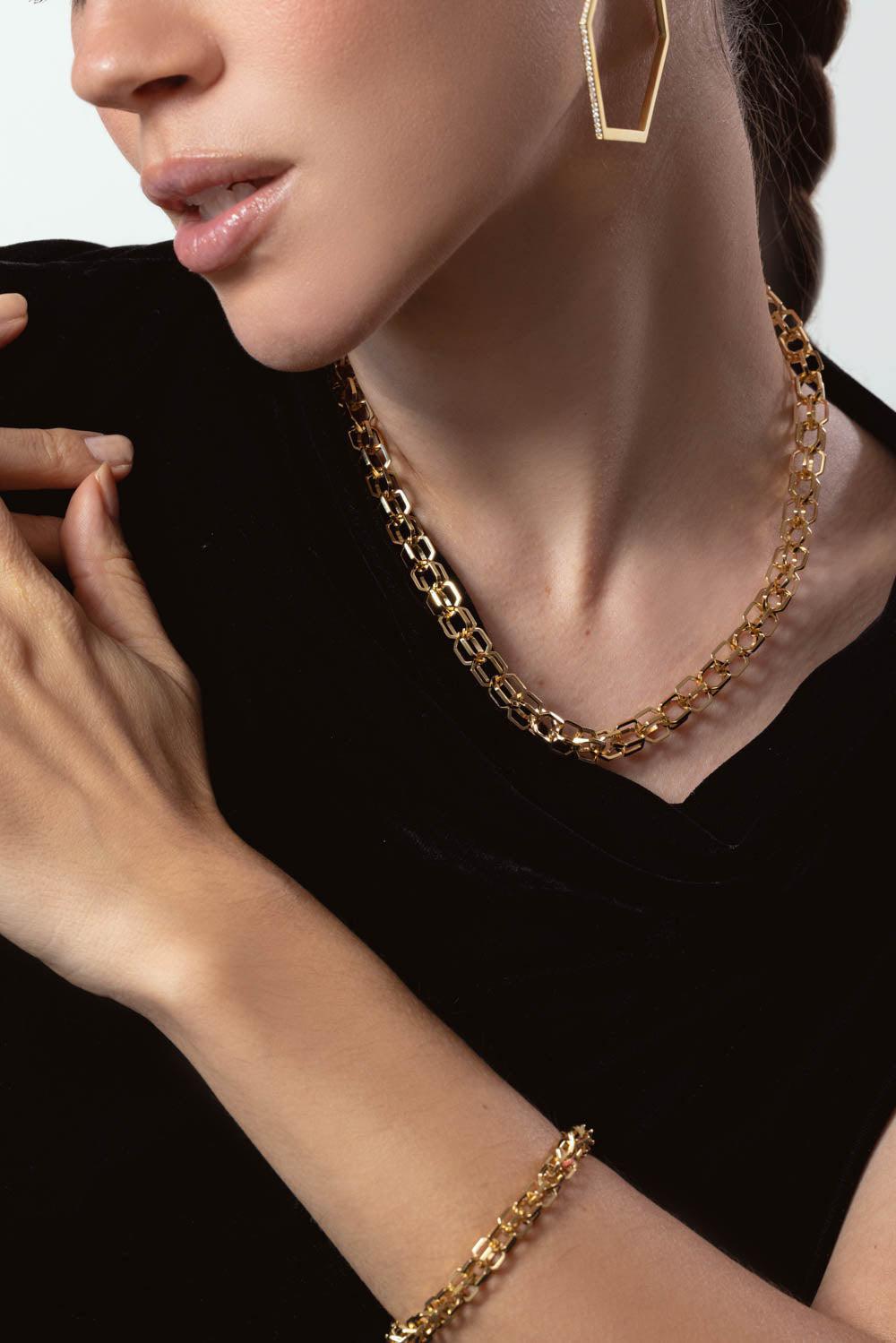 CADAR-B HOME Short Link Necklace-YELLOW GOLD