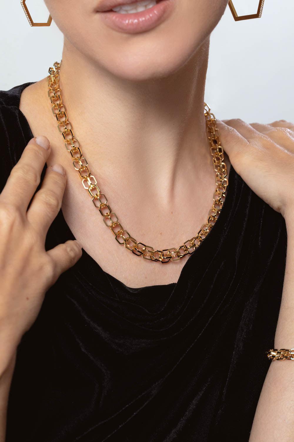 CADAR-B HOME Short Link Necklace-YELLOW GOLD