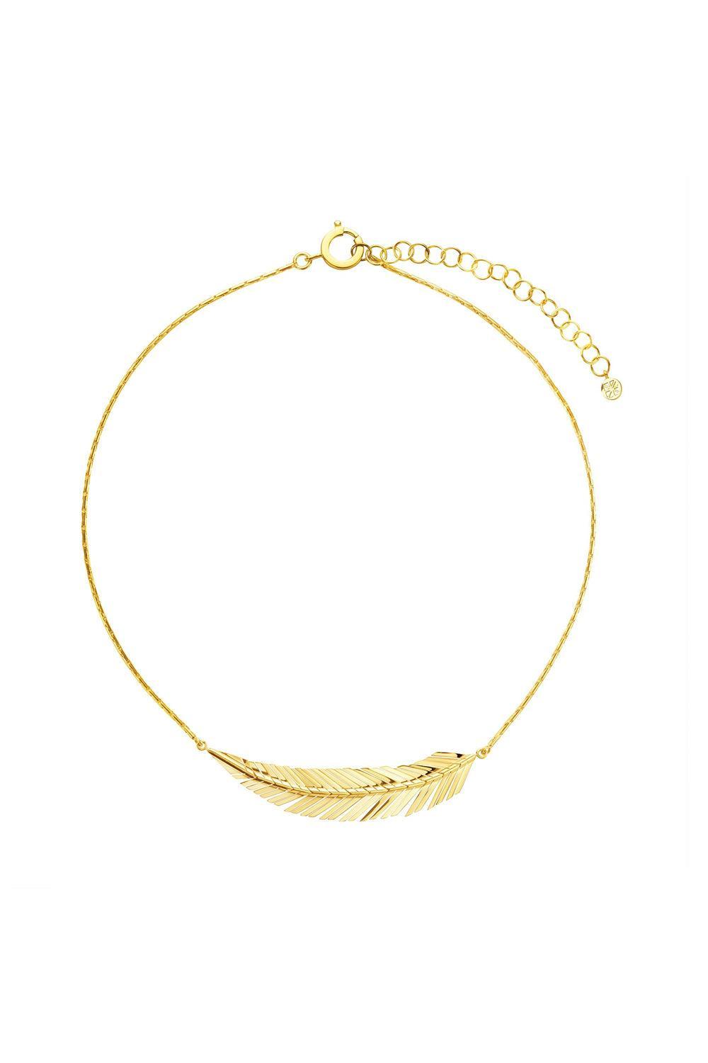Medium Feather Necklace-YELLOW GOLD-18-JEWELRYFINE JEWELNECKLACE O-CADAR