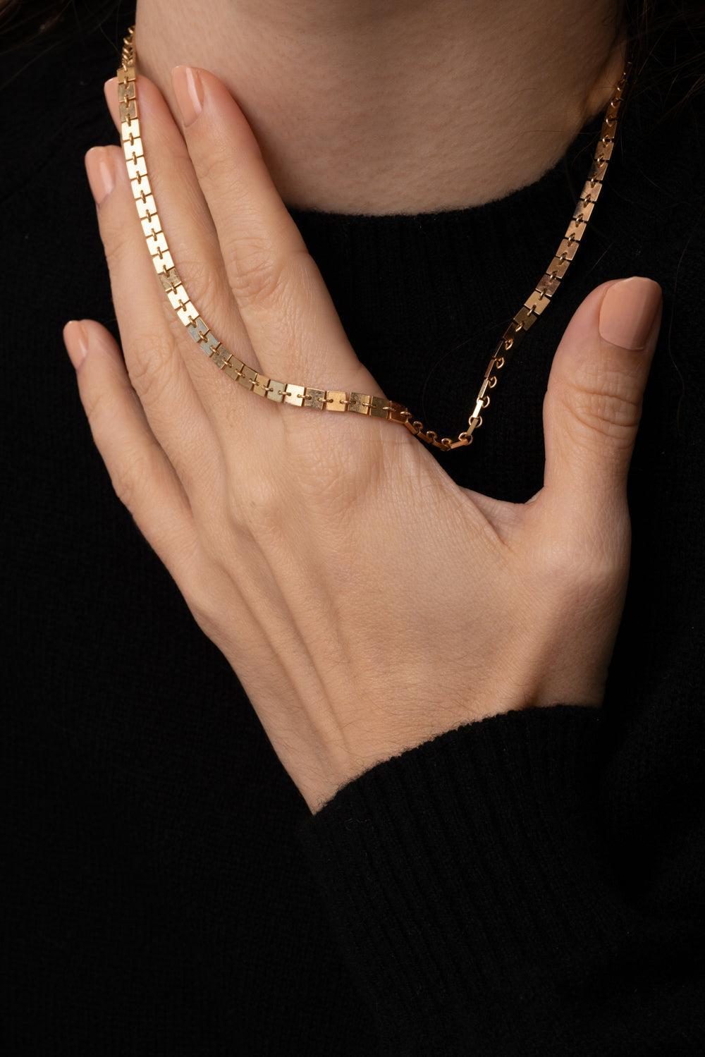 Short Foundation Chain Necklace-YELLOW GOLD-18-JEWELRYFINE JEWELNECKLACE O-CADAR