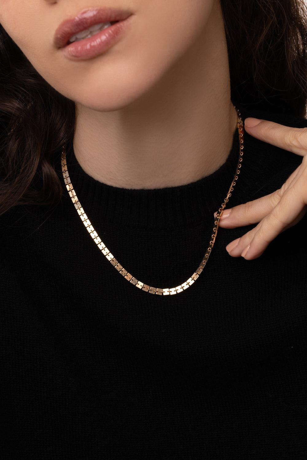 Short Foundation Chain Necklace-YELLOW GOLD-18-JEWELRYFINE JEWELNECKLACE O-CADAR