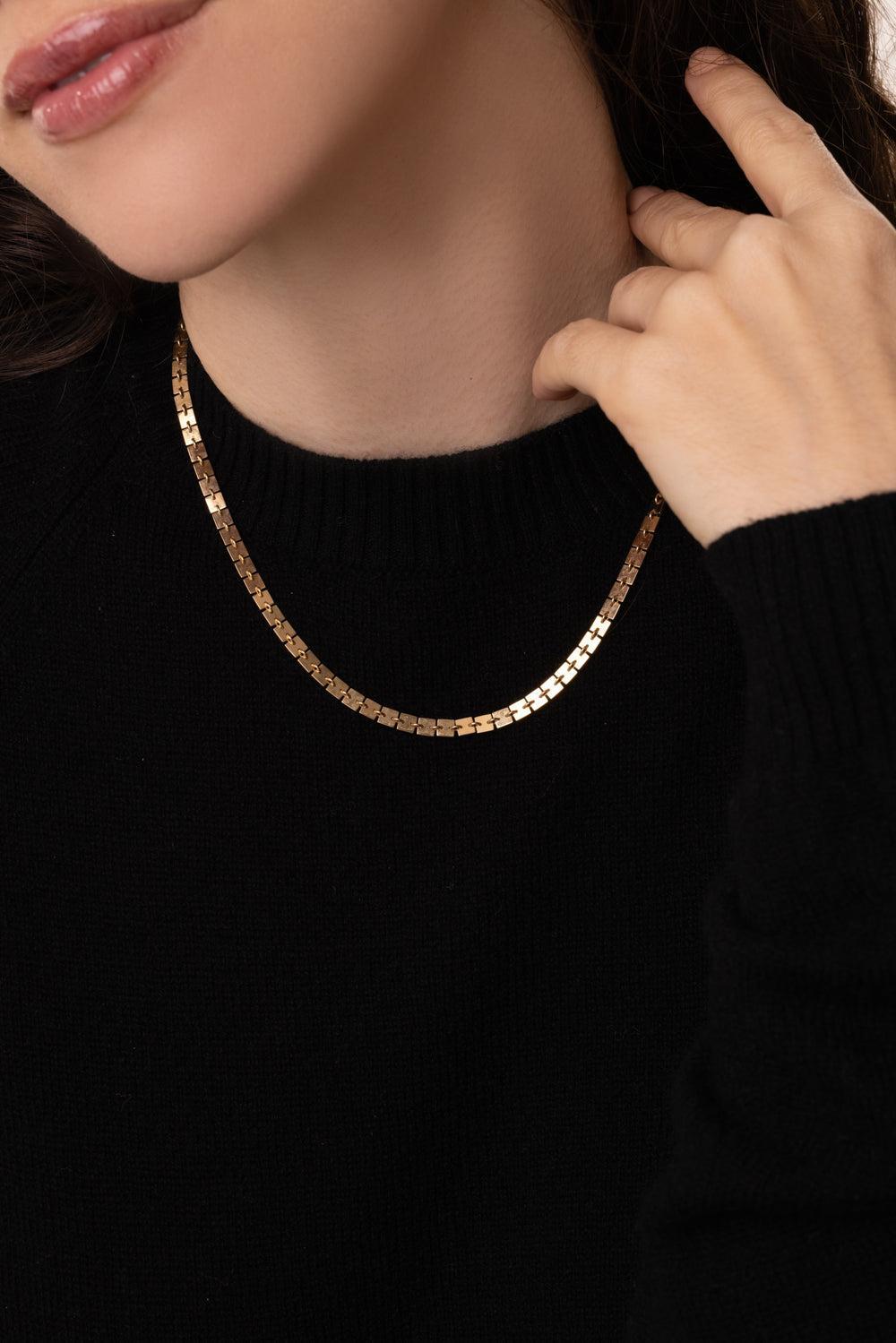 Short Foundation Chain Necklace-YELLOW GOLD-18-JEWELRYFINE JEWELNECKLACE O-CADAR