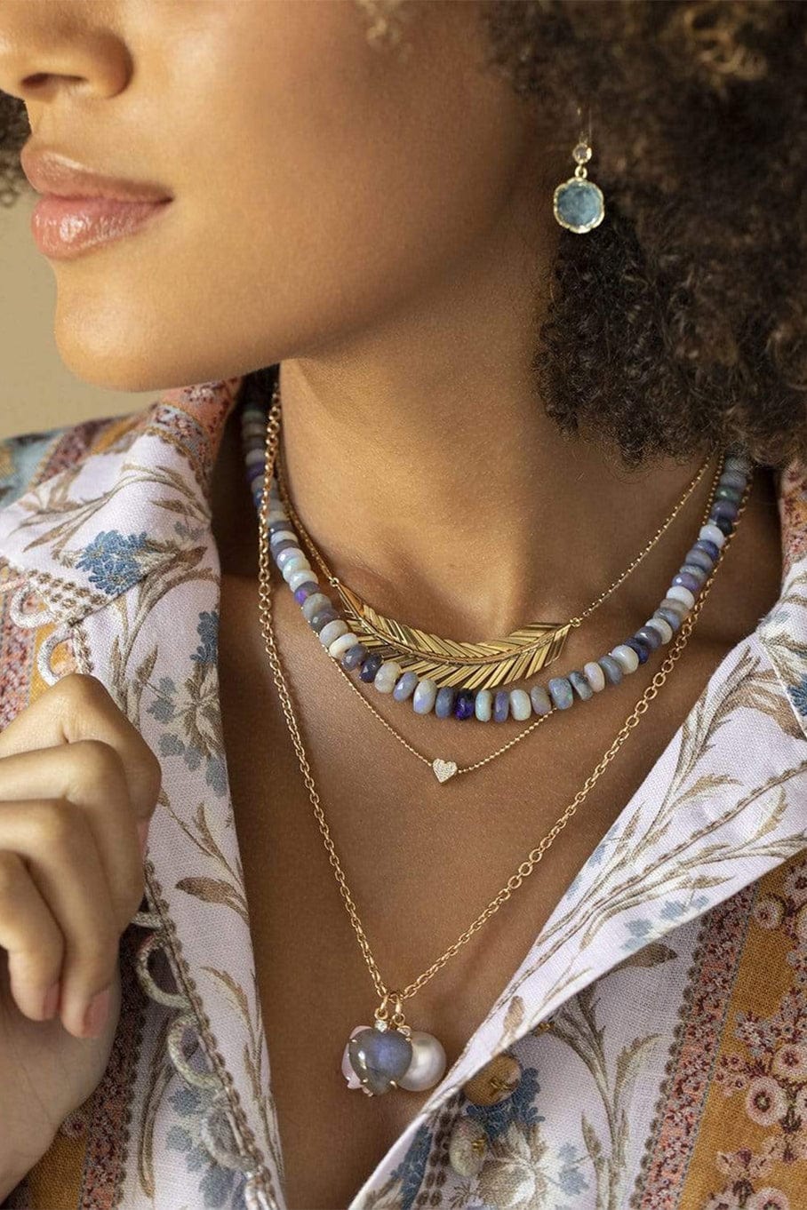 CADAR-Pave Diamond Heart Necklace-YELLOW GOLD