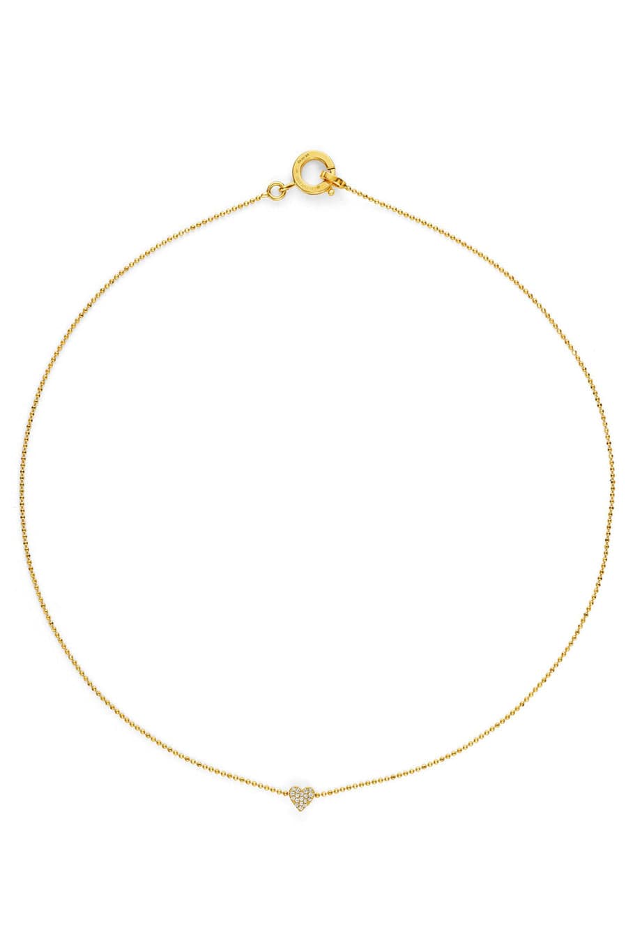 CADAR-Pave Diamond Heart Necklace-YELLOW GOLD
