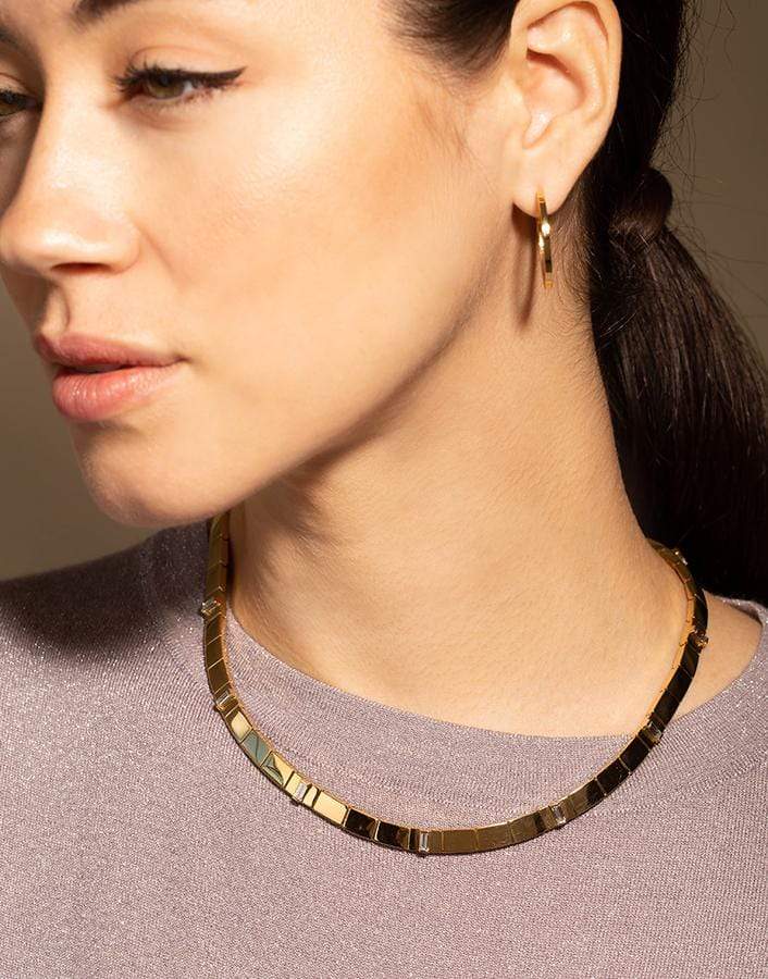 CADAR-White Diamond Sole Necklace-YELLOW GOLD