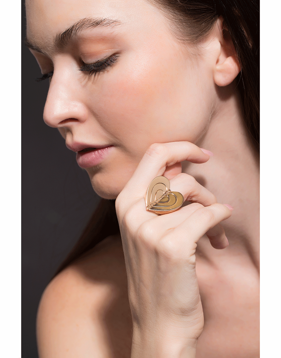 CADAR-Endless Diamond Heart Cocktail Ring-