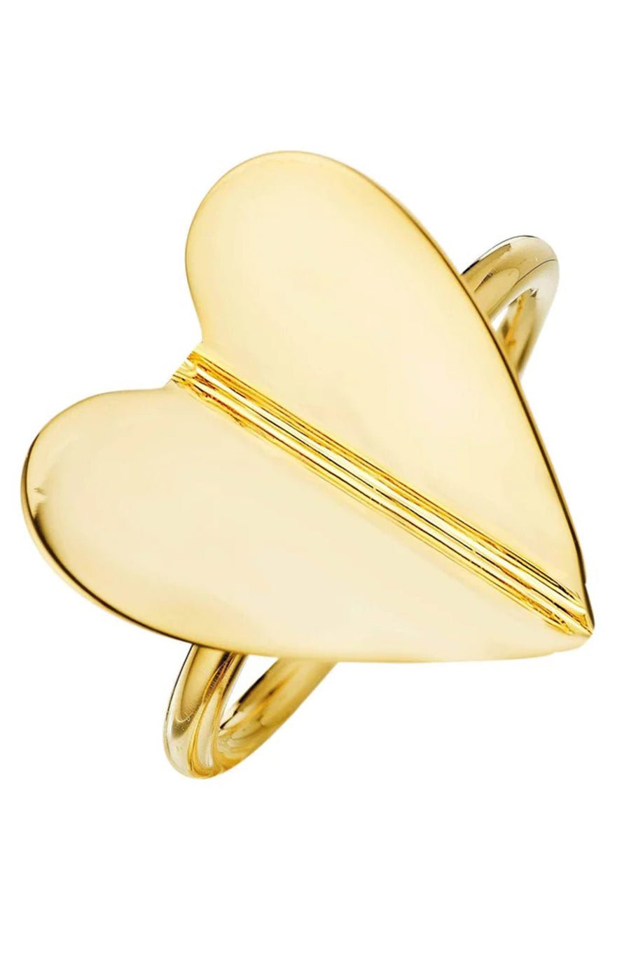CADAR-Folded Heart Ring-YELLOW GOLD