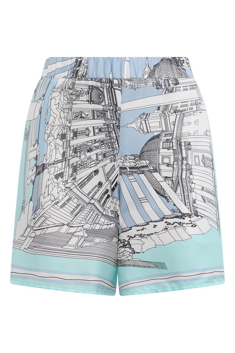 Juvia Shorts-TURQUOIS-38-CLOTHINGPANTSHORT-CALLAS MILANO