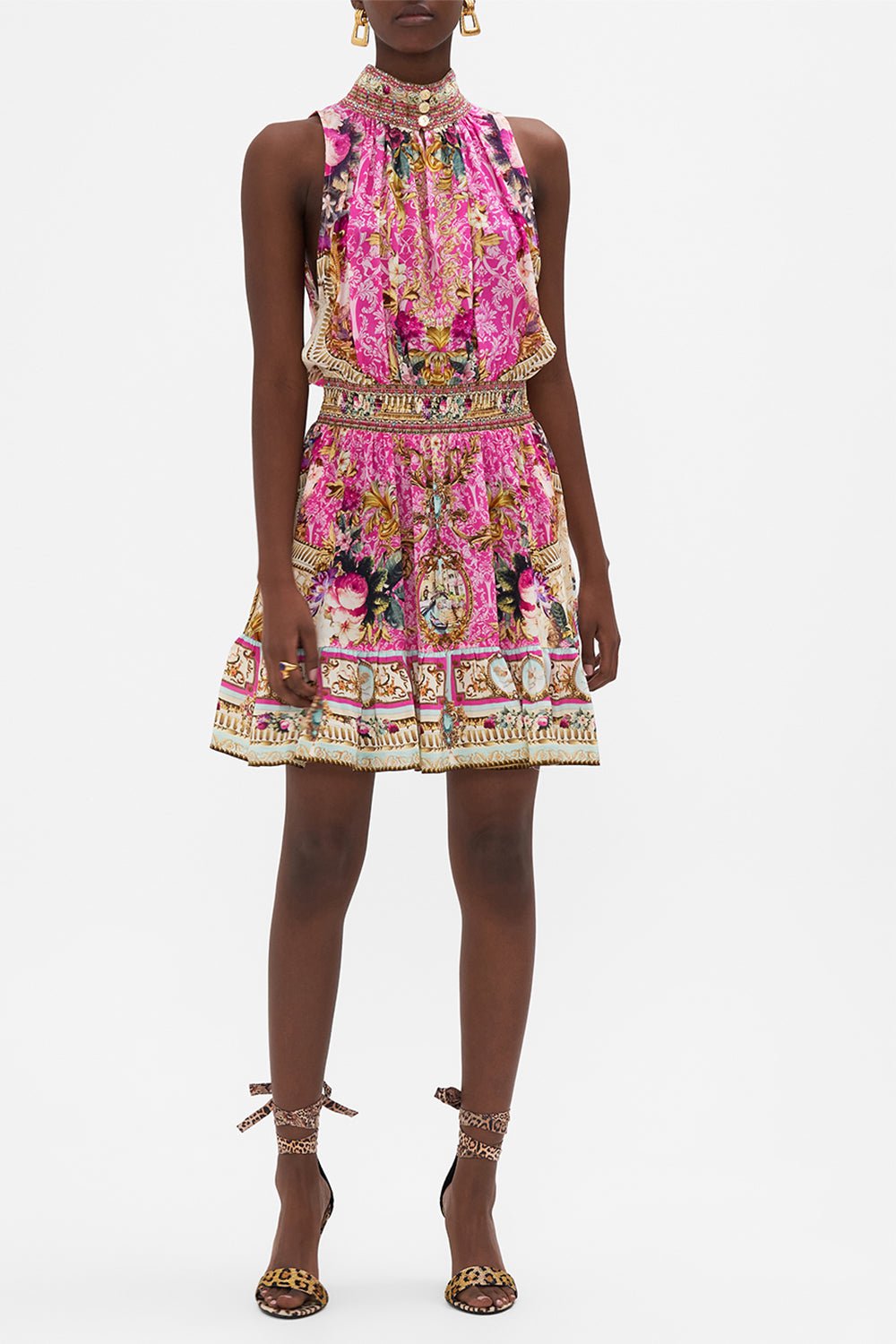 CAMILLA-High Neck Mini Dress-