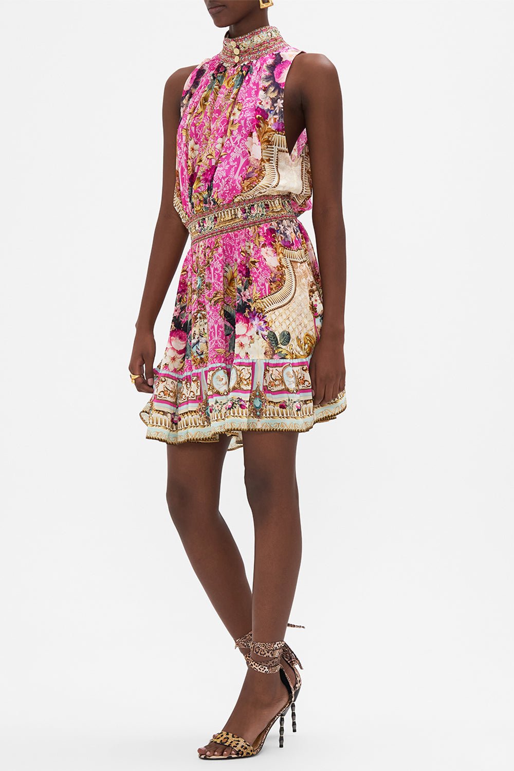 CAMILLA-High Neck Mini Dress-