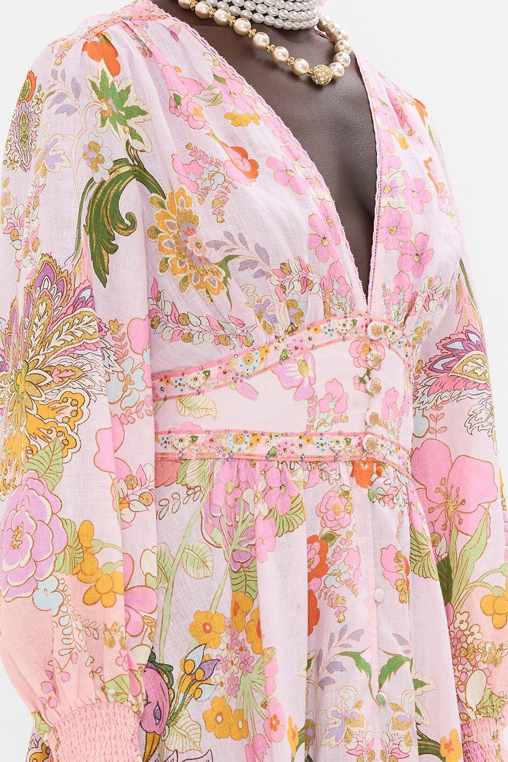 CAMILLA-Shaped Button Long Dress-