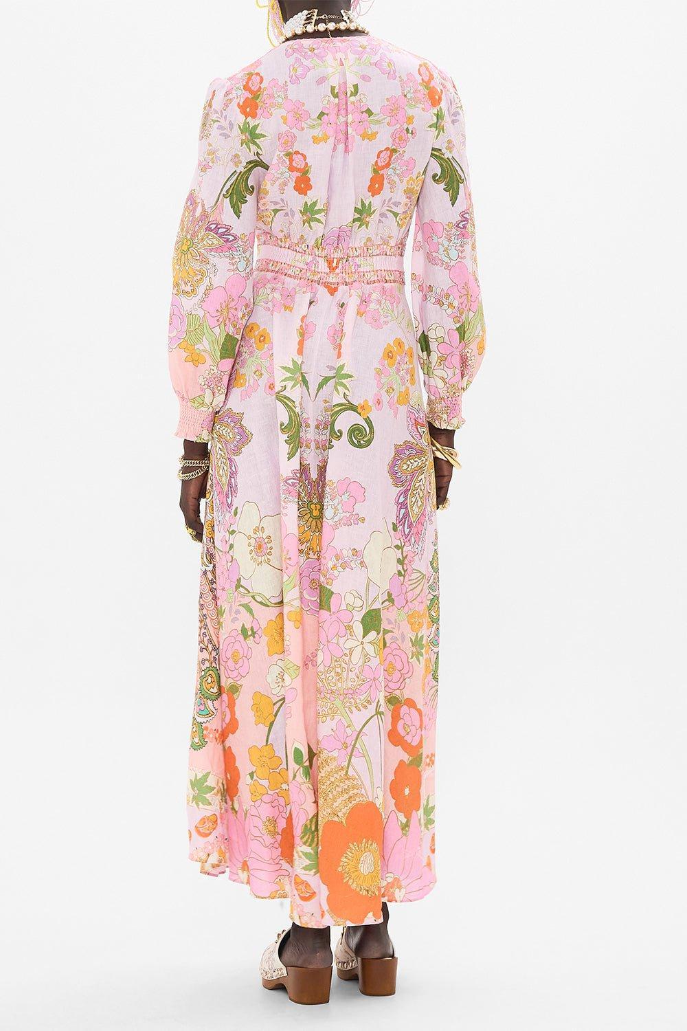 CAMILLA-Shaped Button Long Dress-