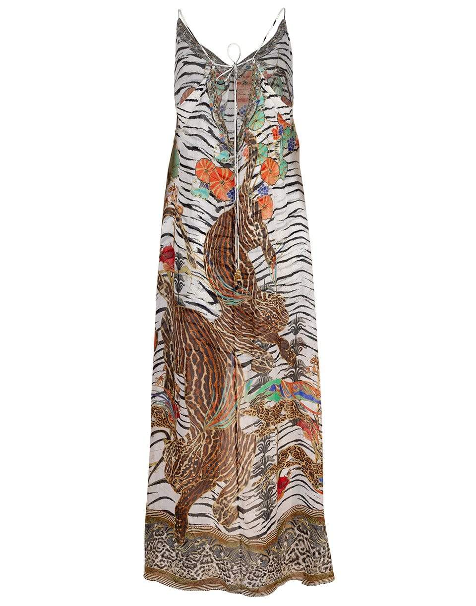 CAMILLA-Cosmic Conflict Sheer Overlay Flared Mini Dress-