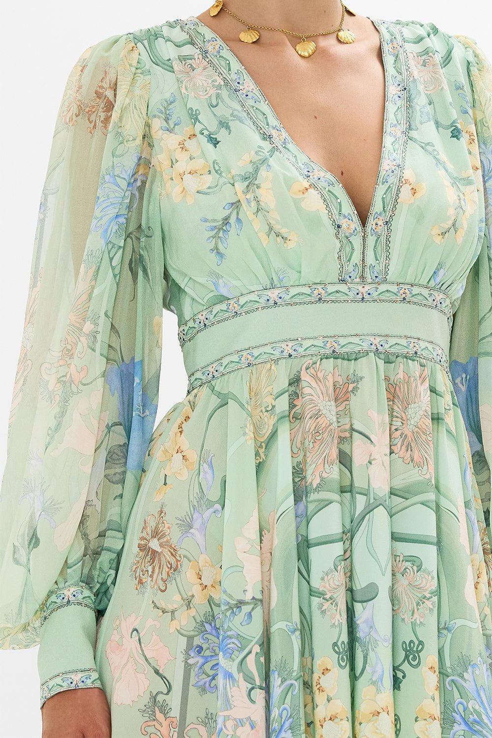 CAMILLA-Blouson Sleeve Short Dress-